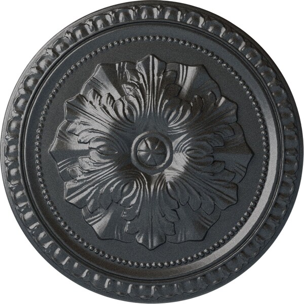 Ekena Millwork Richmond Ceiling Medallion (Fits Canopies up to 2 5/8"), Hand-Painted Pewter, 18"OD x 1 3/8"P CM18RIPES - main